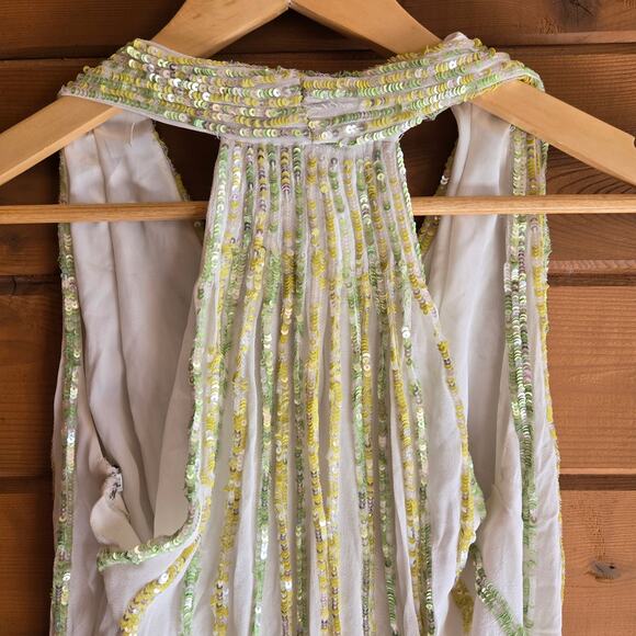 Anthropologie Ranna Gill Shimmer Channel Mini Dress Sequin Swing Large NYE Glam - Picture 7 of 9